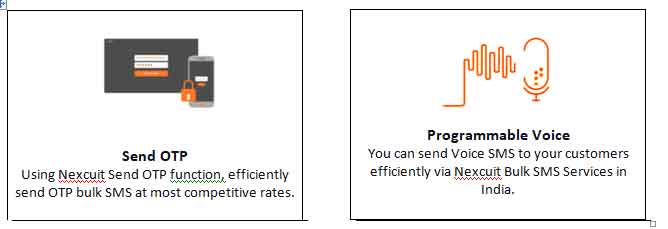 Using Nexcuit Send OTP function, efficiently send OTP bulk SMS at most competitive rates